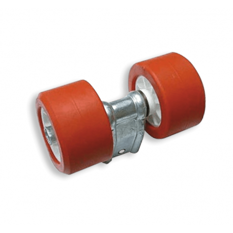 DOUBLE ROULEAUX BI-MATIÈRE 40X40 Ø100 ROUGE